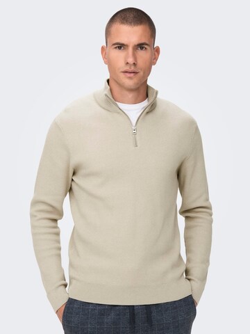 Only & Sons Sweater 'Phil' in Beige