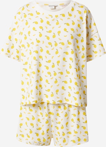 Monki Short Pajama Set 'Tova' in White: front