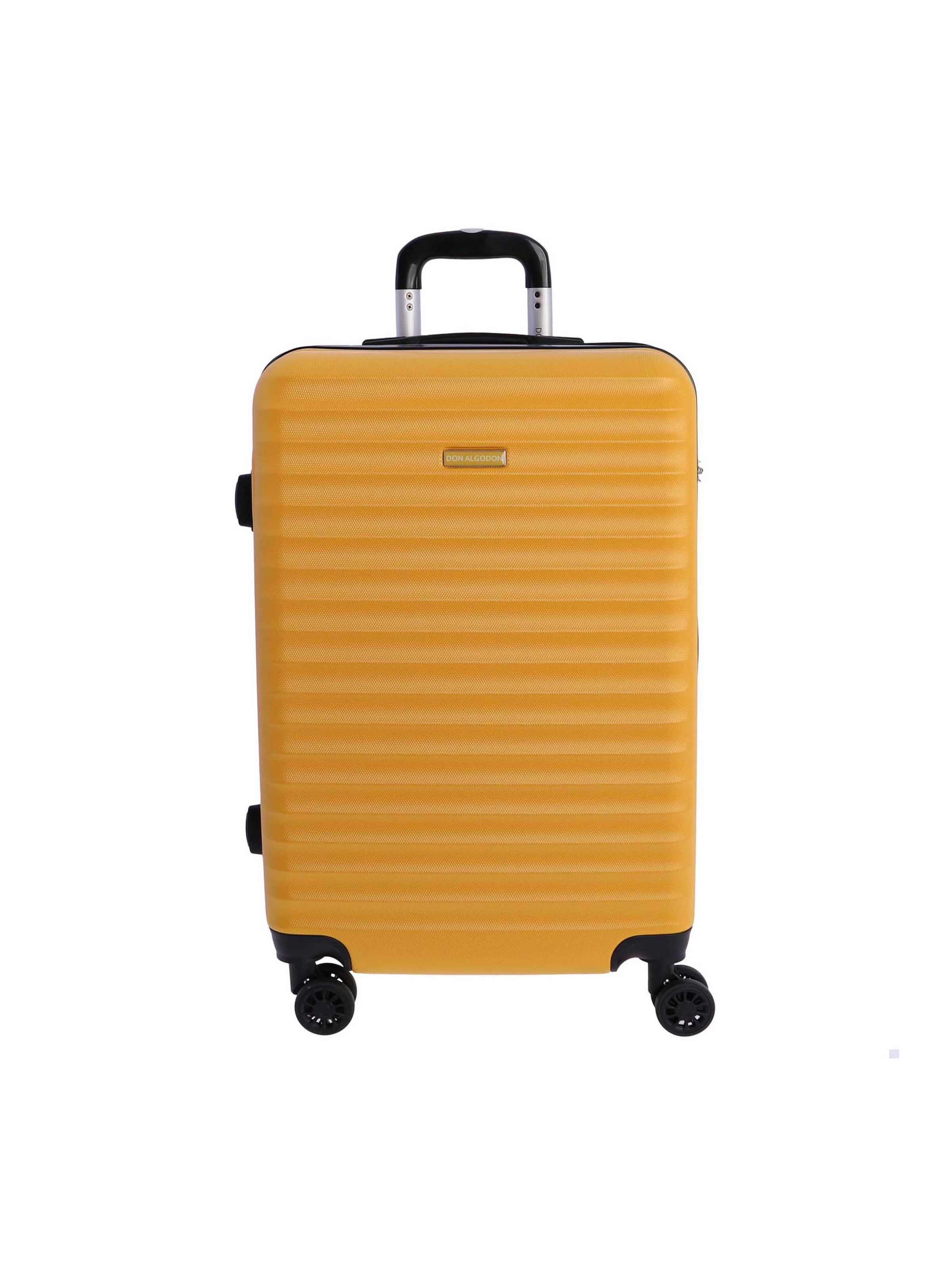 Don Algodon - Carrito 'DON ALGODON Maleta Mediana 23 kg | Maleta de Viaje Rígida con 4 Ruedas Dobles 360º, Candado TSA y Asa Telescópica | Equipaje Resistente al Agua para Viajes en Avión' en amarillo