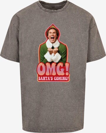 ABSOLUTE CULT T-Shirt 'Elf - Santa Is Coming' in Grau: predná strana