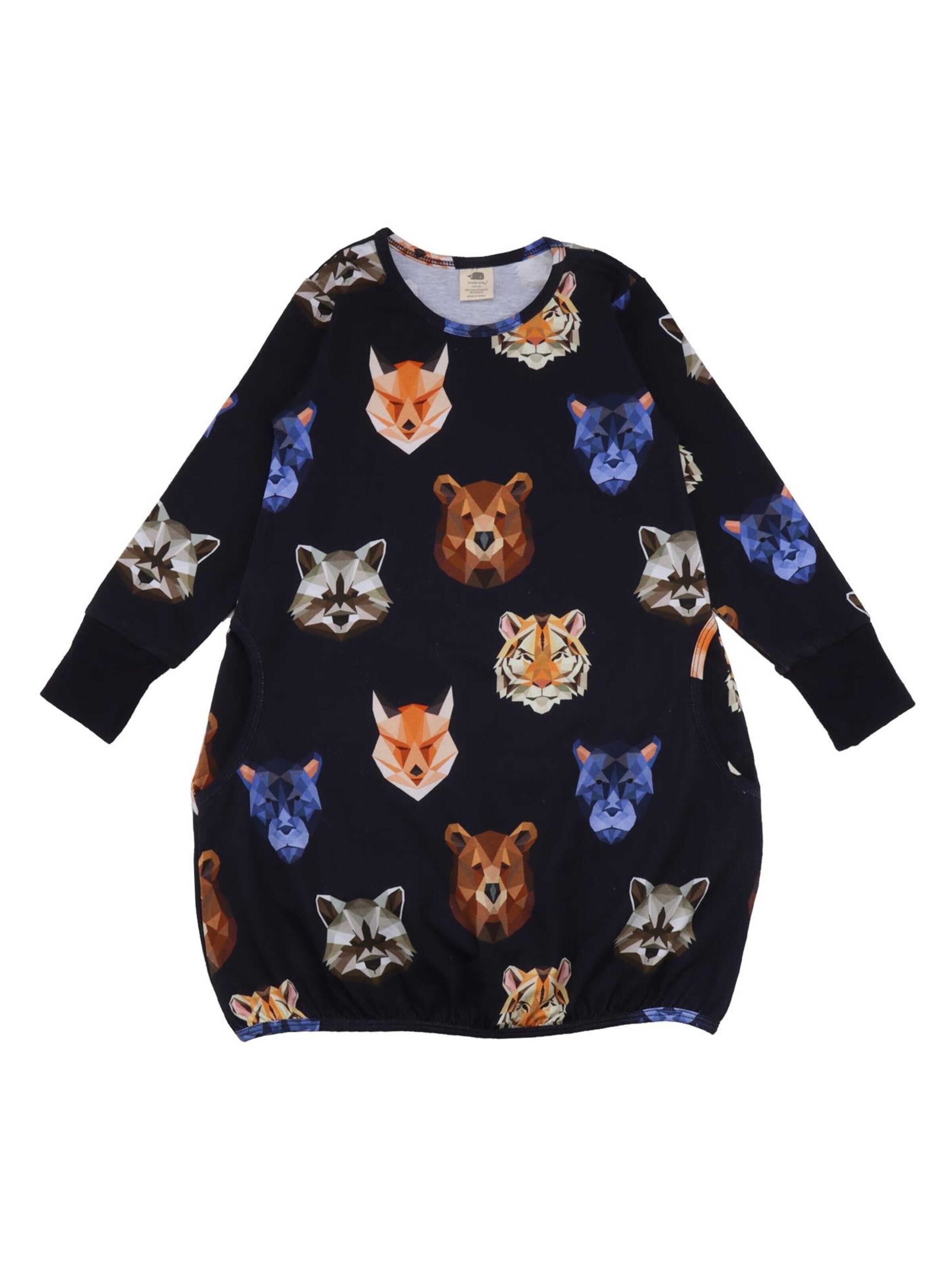 Walkiddy Dress 'Reflection Animals' in Blue: front
