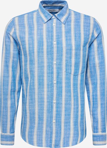 Samsøe Samsøe Regular fit Button Up Shirt 'Liam' in Blue: front