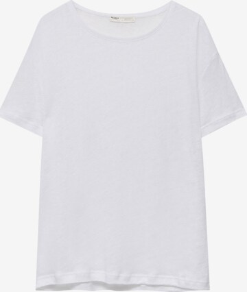 Pull&Bear Тениска в бяло: отпред