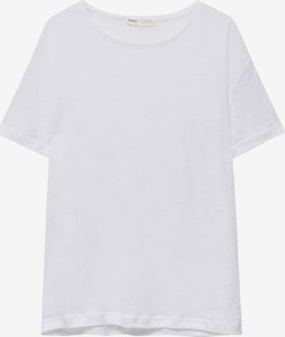 Pull&Bear T-shirt en blanc chiné, Vue avec produit