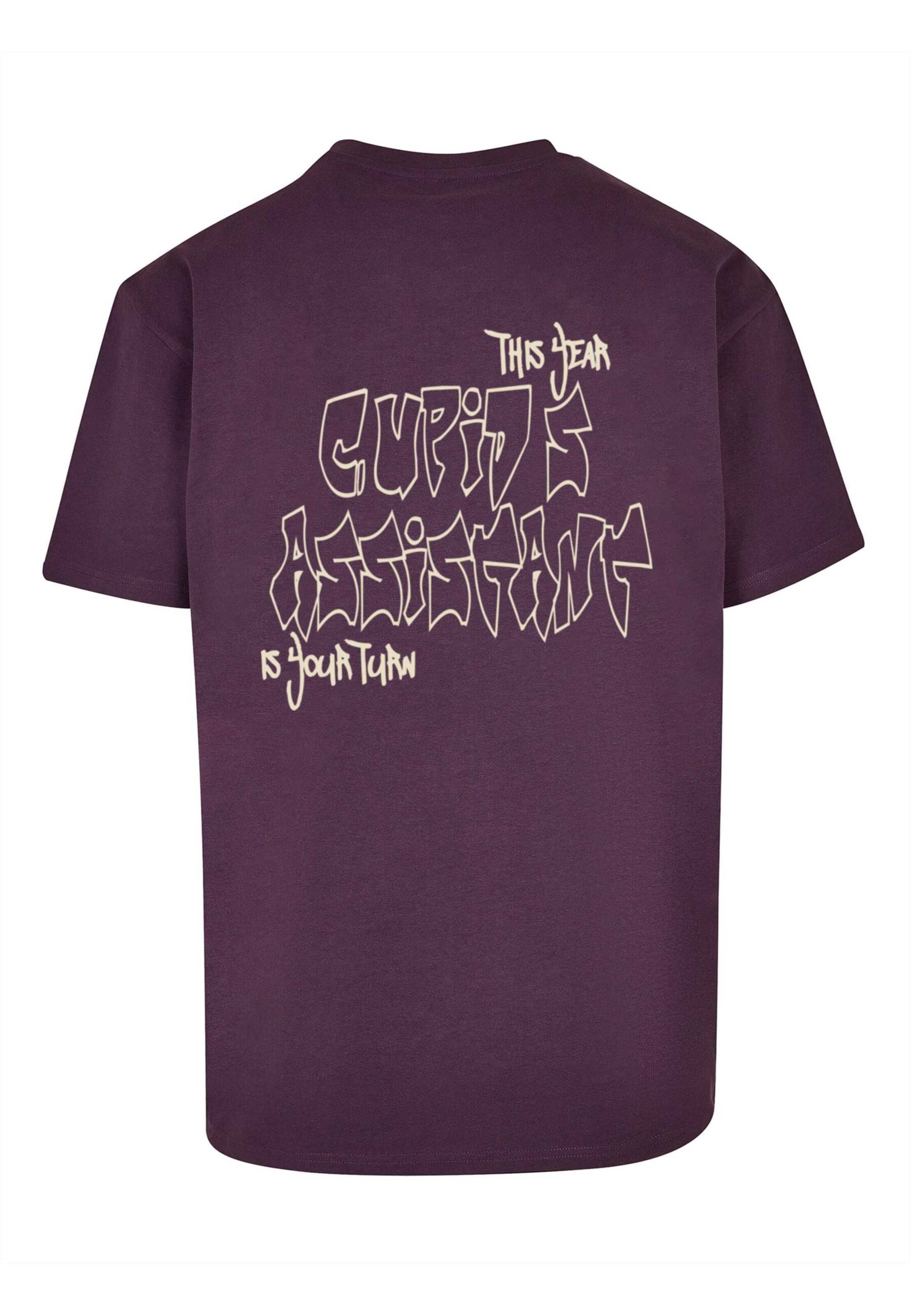 Merchcode T-Shirt 'Cupid´s Assistant' in Lila