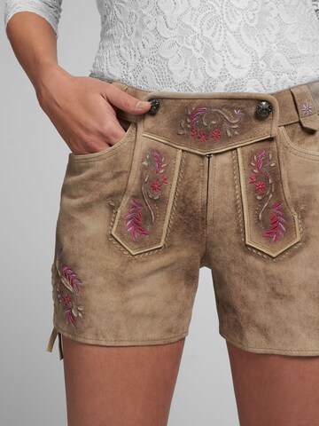 Skinny Pantalon folklorique 'Alysa' SPIETH & WENSKY en marron