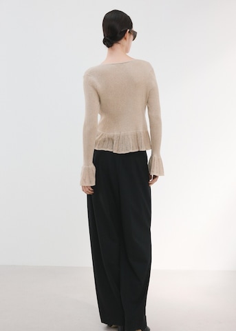 MANGO Knit Cardigan 'Bimi' in Beige