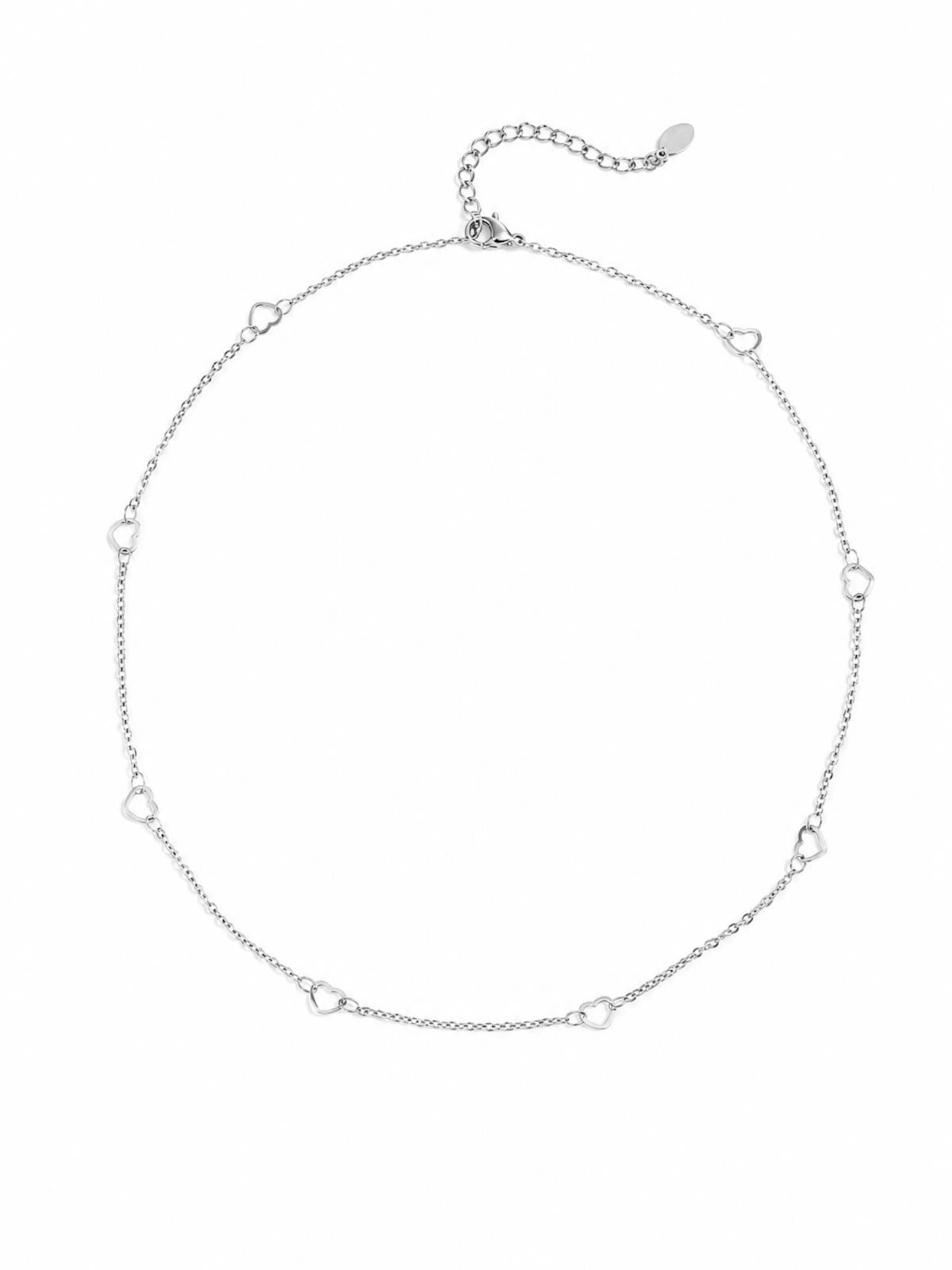 Cala Rose Necklace 'HEARTLINE' in Silver: front