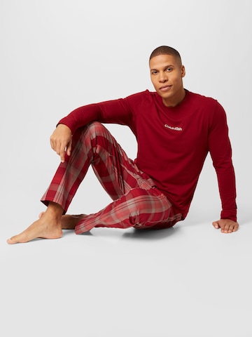 Calvin Klein Underwear Dolga pižama | rdeča barva