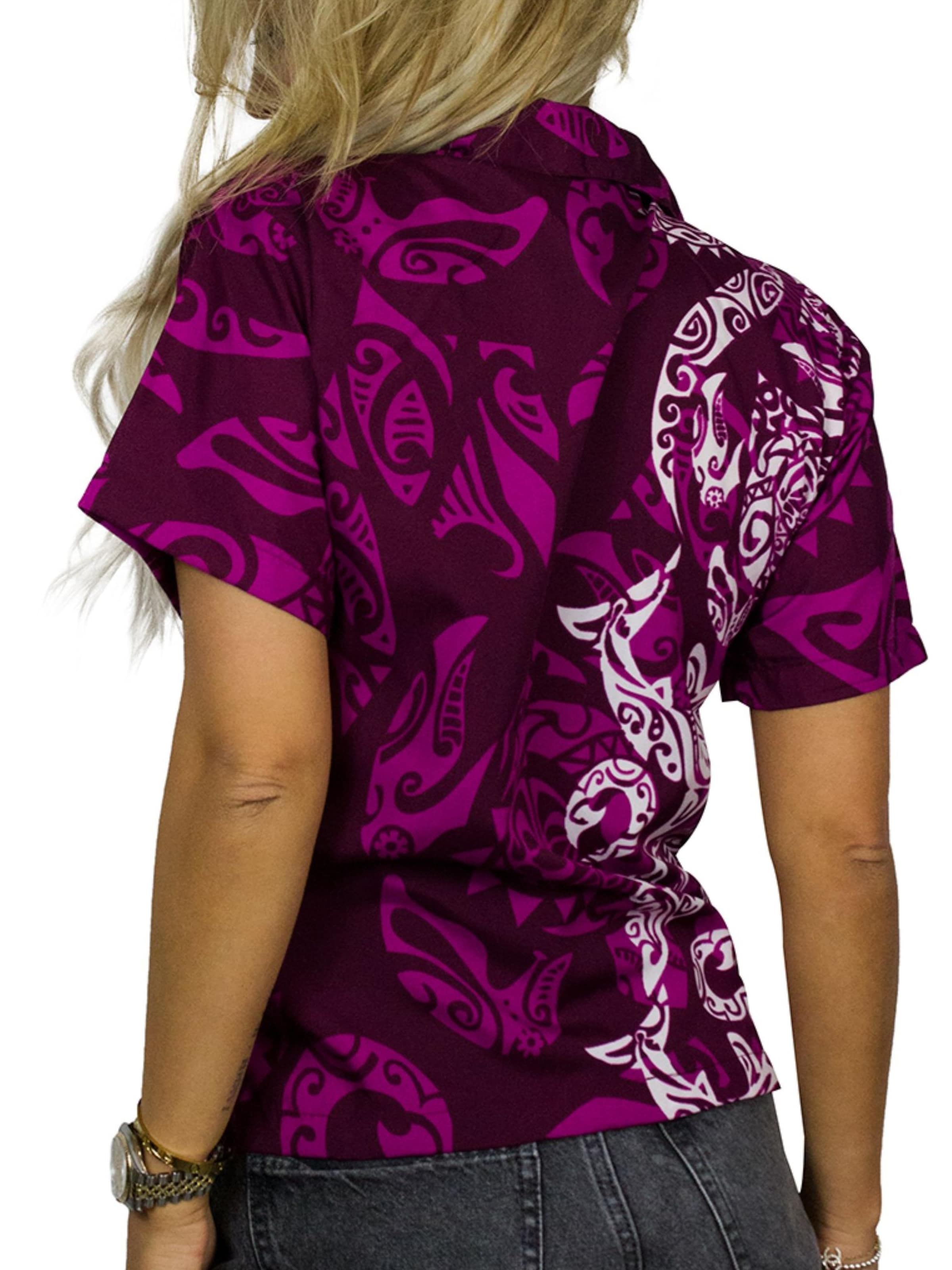 King Kameha Bluse 'Maori Wedding'‌‌‌‌‌‌‌‌ in Lila