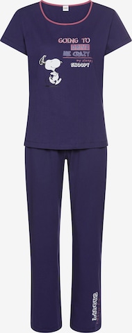 PEANUTS Pyjama in Blau: Vorderseite