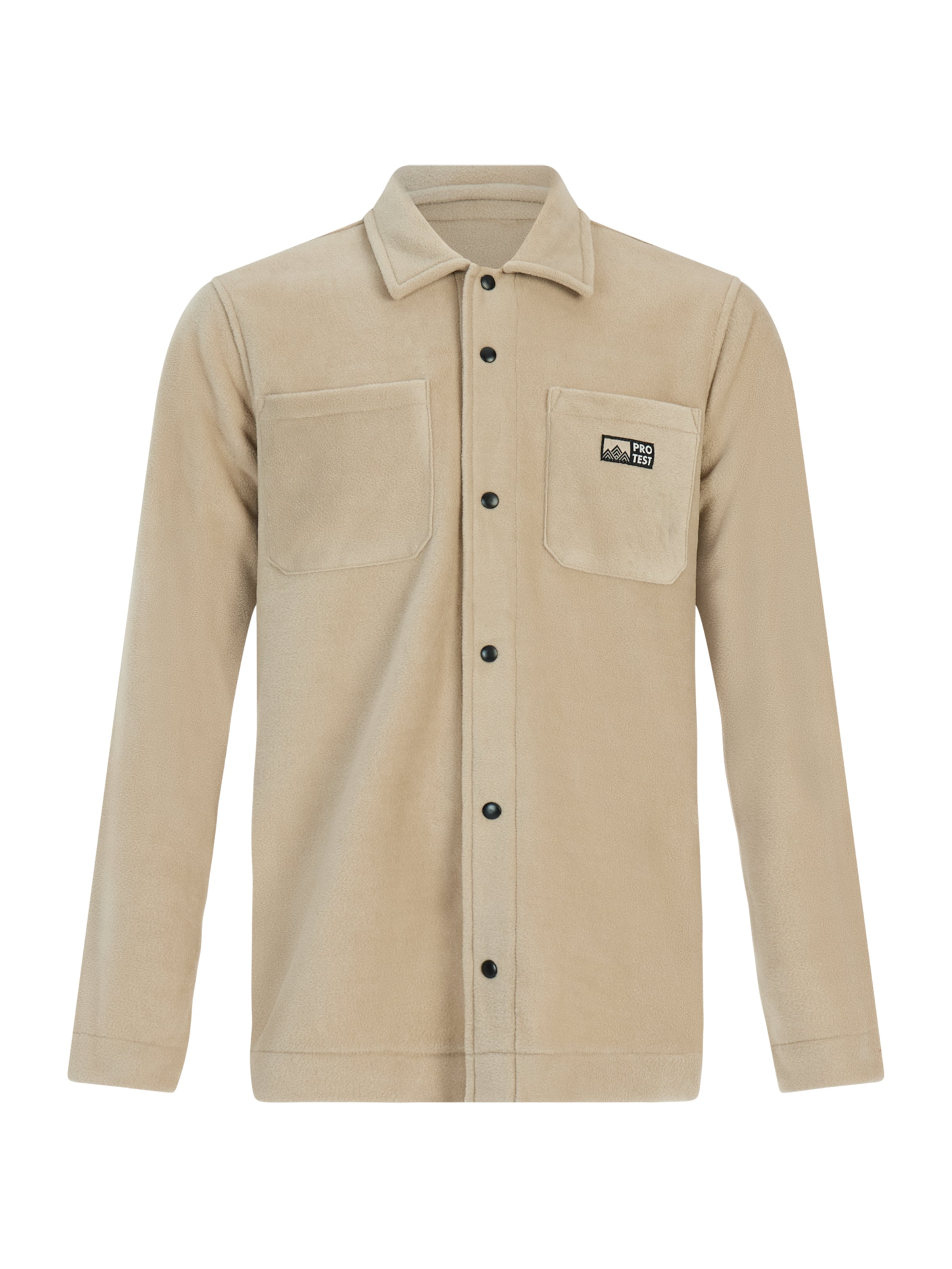 PROTEST Athletic fleece jacket 'Finest' in Beige: front