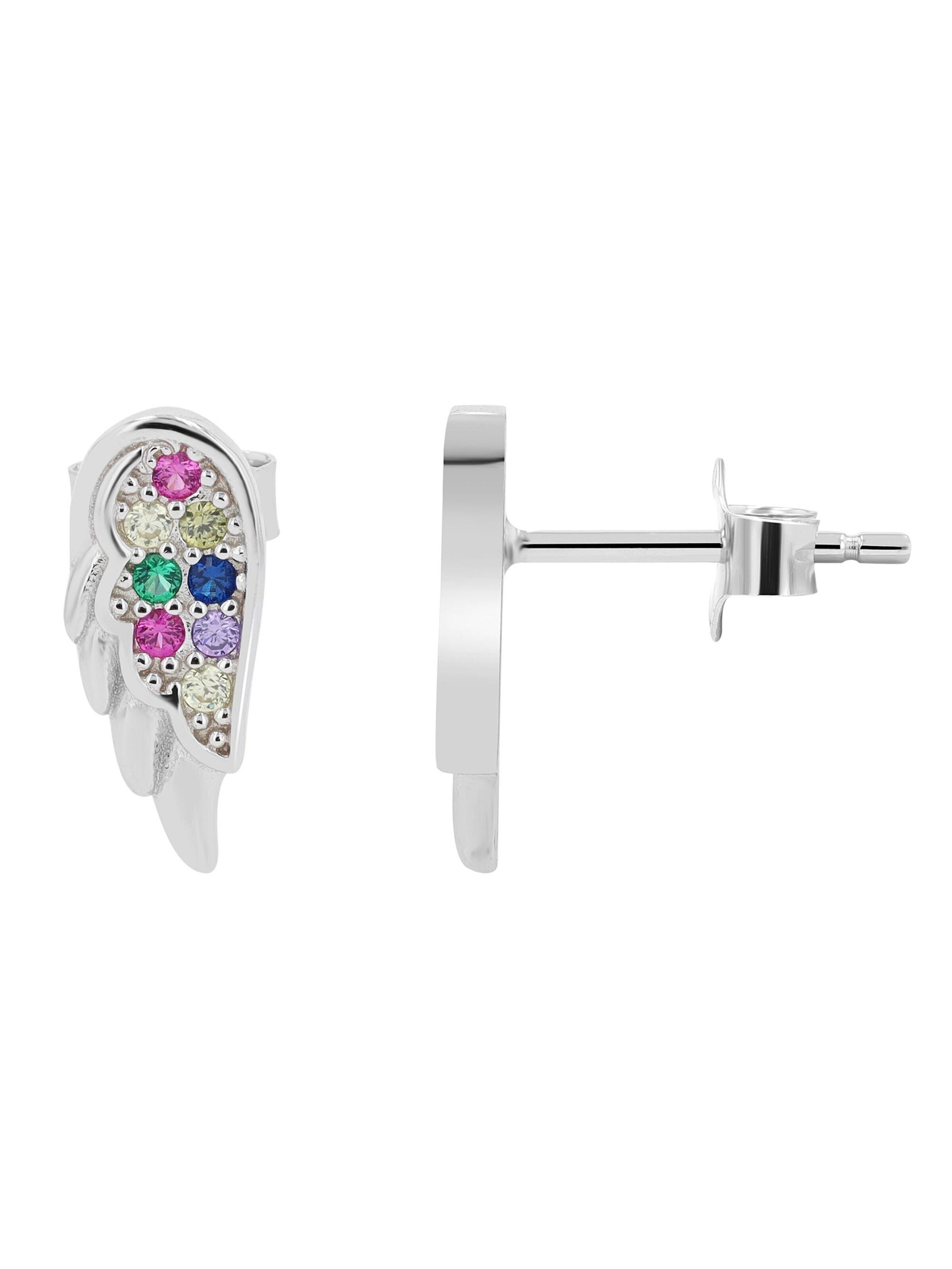 Akzent Earrings '"Isra" aus 925 Sterlingsilber, rhodiniert, langlebig' in Silver