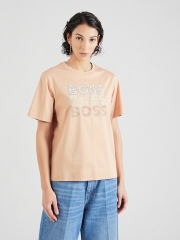 T-shirt 'Elpha' BOSS en beige : devant