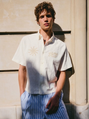Bershka Comfort fit Button Up Shirt in White