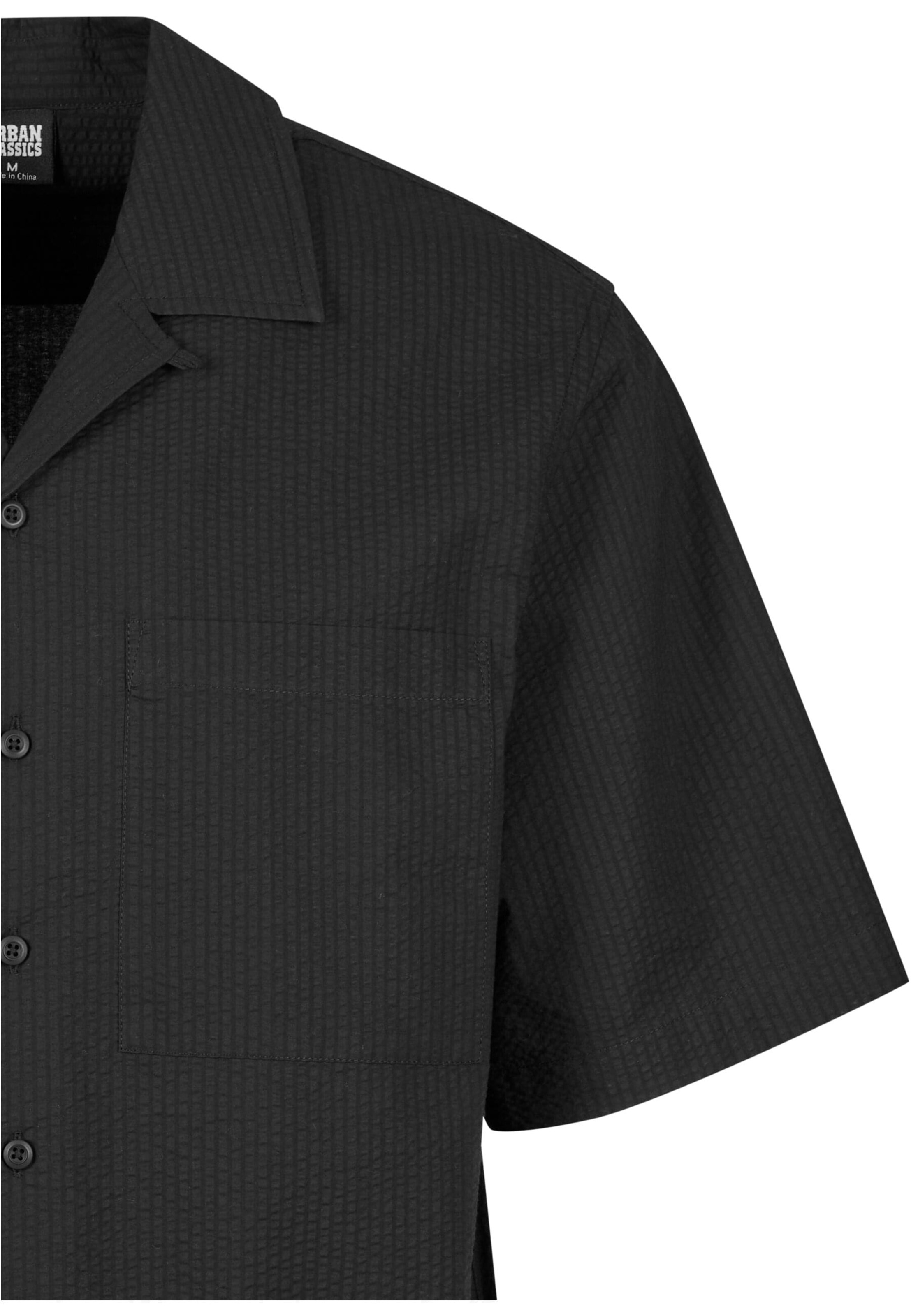 Urban Classics Comfort fit Button Up Shirt in Black