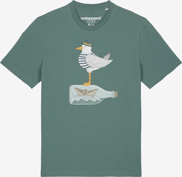 Watapparel Shirt 'Möwe mit Hut' in Groen: voorkant
