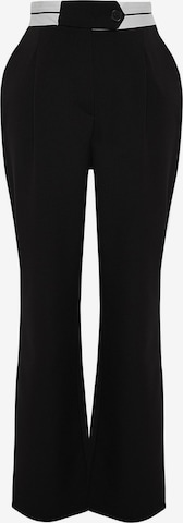 Trendyol Laiad sääred Voltidega püksid, värv must: eest vaates