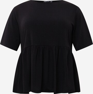 Nasty Gal Plus Shirt in Black: front