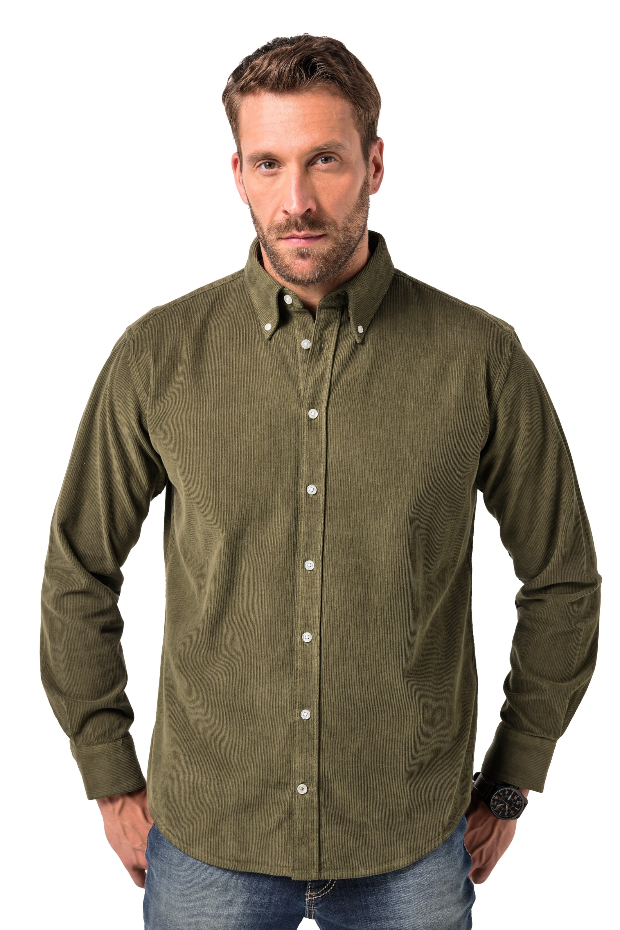 JP1880 Regular fit Button Up Shirt in Green: front