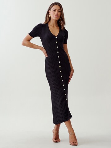 Tussah Kleid 'ESMAE' in Schwarz: Vorderseite