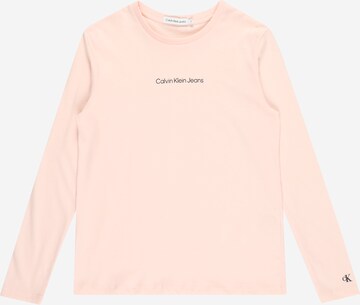 T-Shirt Calvin Klein Jeans en rose : devant