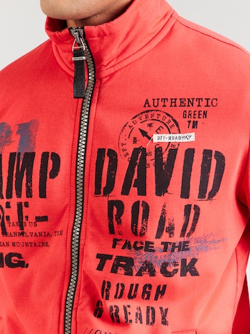 CAMP DAVID - Sudadera con cremallera en rojo