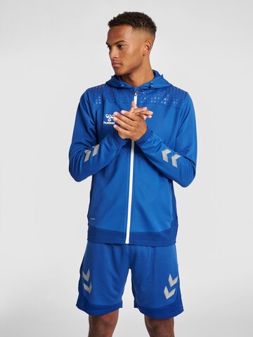 Hummel Sportsweatjacke 'Lead' in Blau: Vorderseite