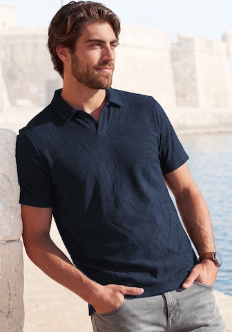 BEACH TIME Poloshirt in Blau: Vorderseite
