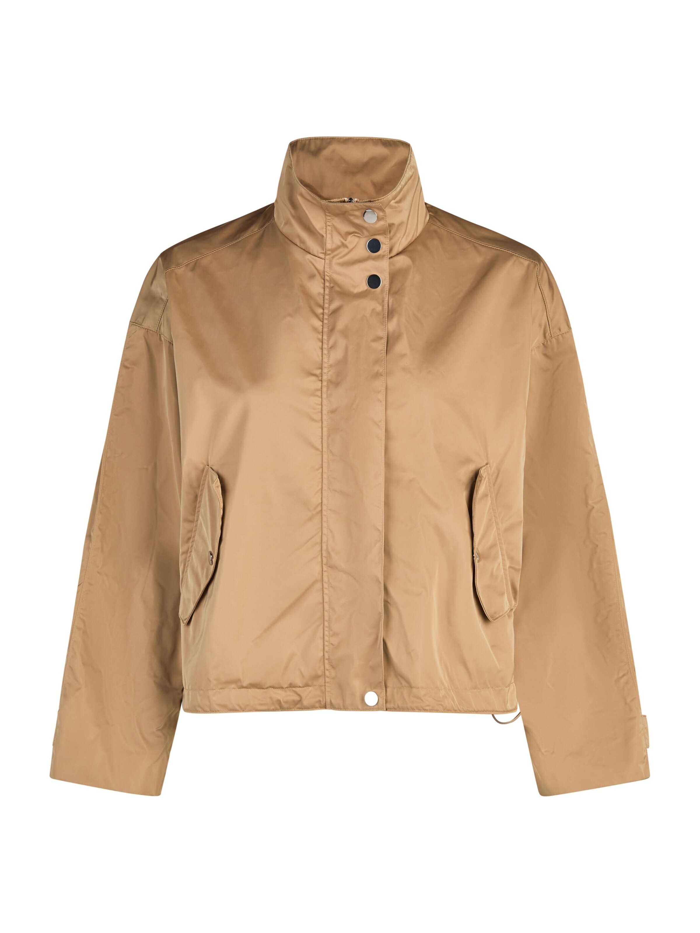 White Label Kastenjacke mit Stehkragen, Länge Gr 38: 65 cm in Beige: Vorderseite
