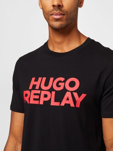 HUGO Póló 'Dee Hugo x Replay' - fekete
