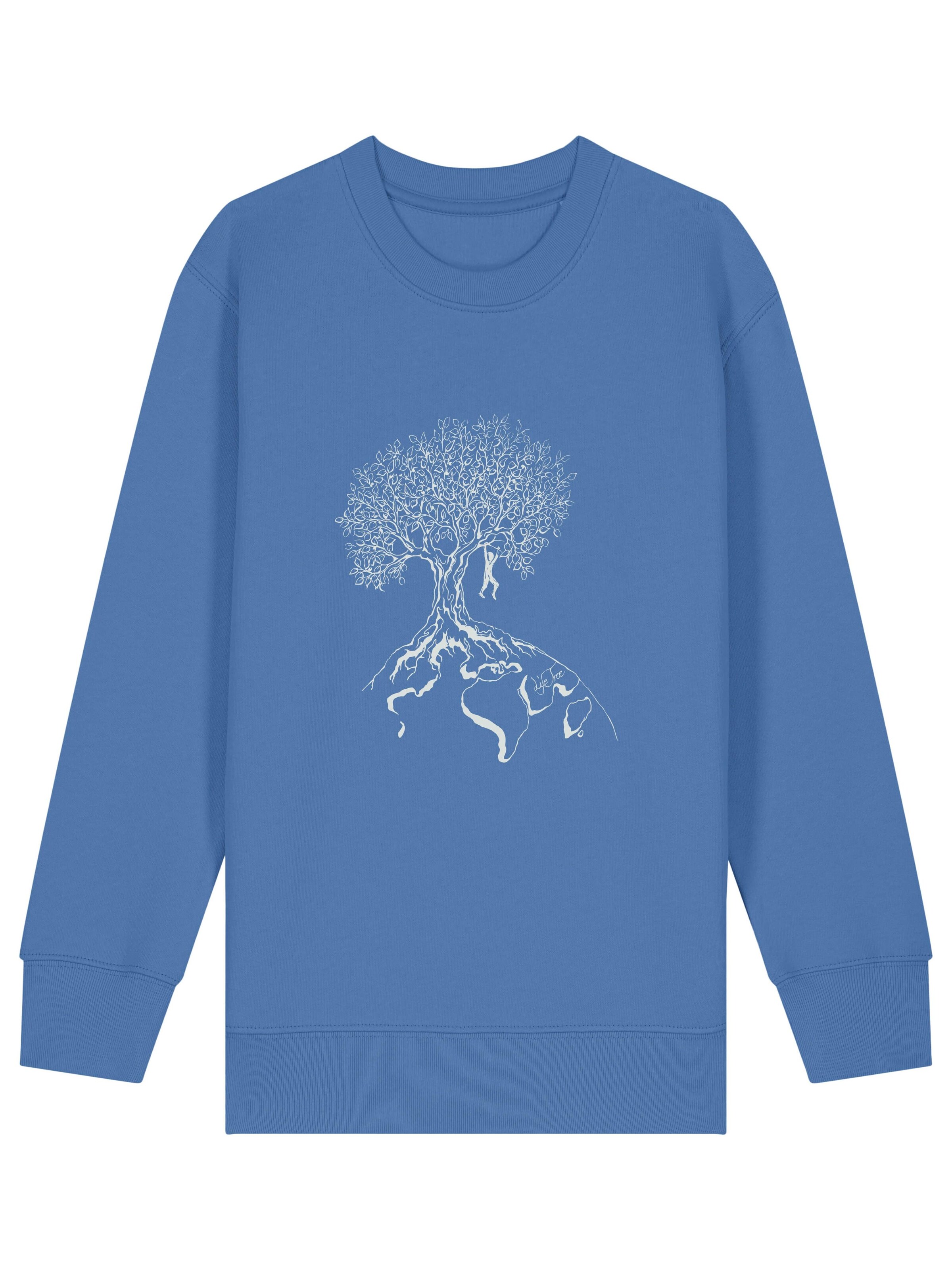 Life-Tree Sweatshirt 'Organic Fairwear Sweater Kids Unisex Hanging On' in Blue: front
