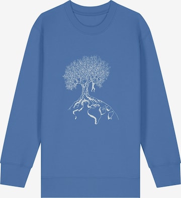 Life-Tree Sweatshirt 'Organic Fairwear Sweater Kids Unisex Hanging On' in Blue: front
