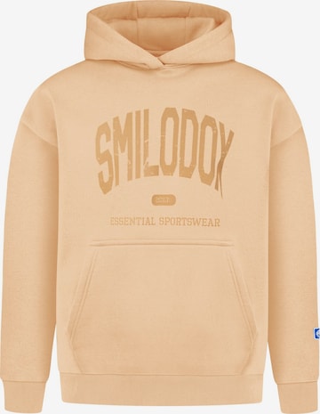 Veste de survêtement Smilodox en beige : devant
