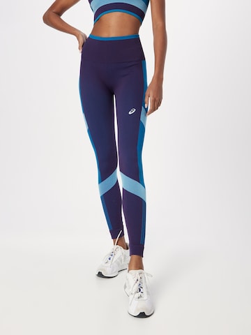 ASICS Skinny Sportbroek 'NAGINO' in Blauw: voorkant