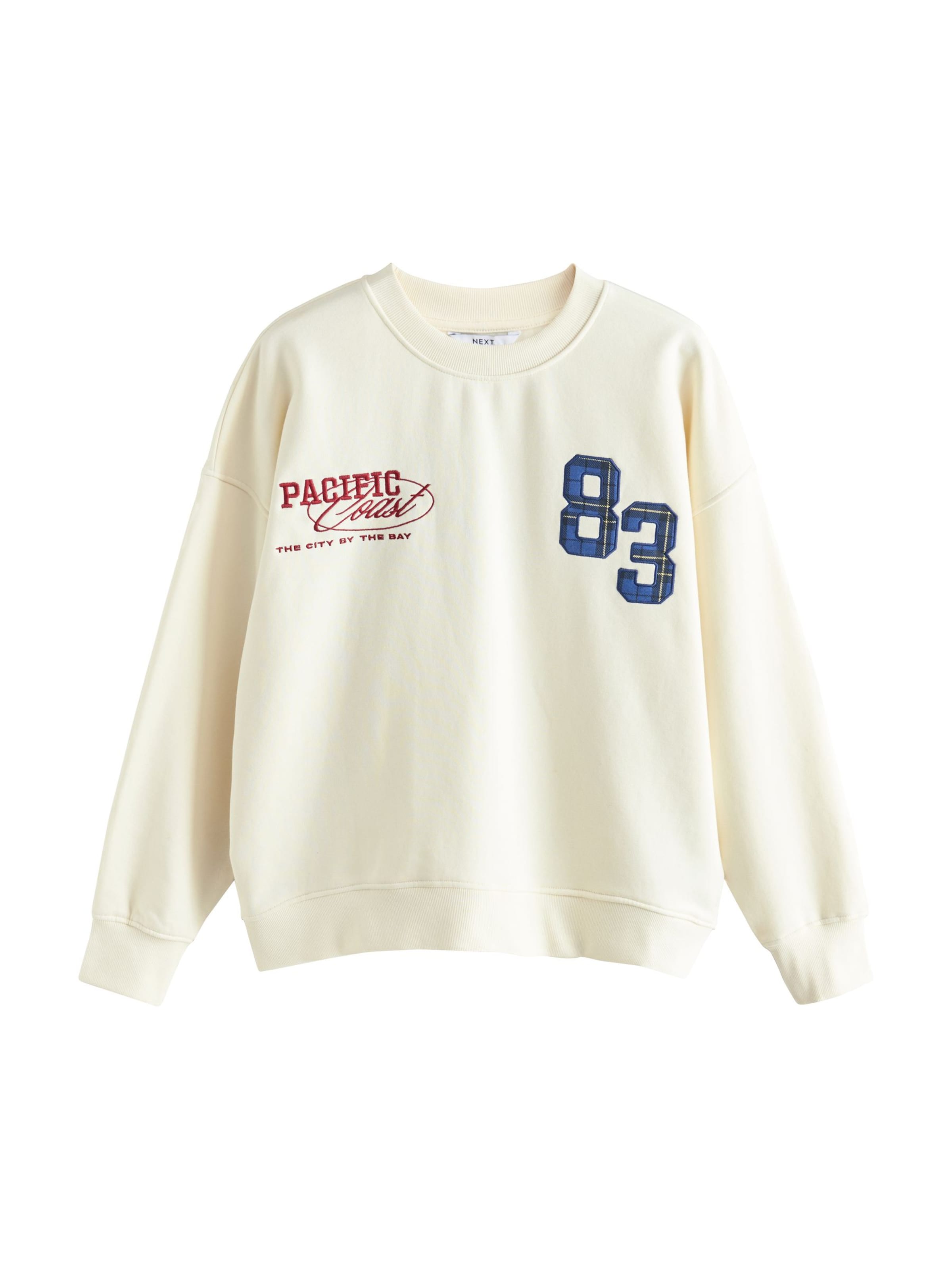 Next Sweatshirt 'San Francisco Sports City' in Beige: voorkant