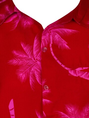 King Kameha Shirt 'Palmshadow'‌‌‌‌‌ in Pink