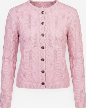Trachtl Knit cardigan 'Marie Grau/Rosa/Anthrazit' in Pink: front