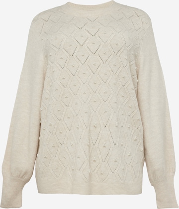 ONLY Carmakoma Sweater 'CARLEANDRA' in Beige: front