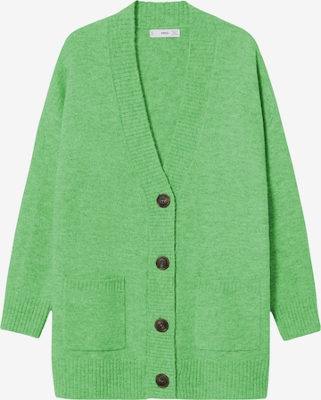 MANGO Knit Cardigan 'Taldora' in Green: front