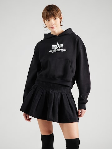 ALPHA INDUSTRIES - Sudadera en negro: frente