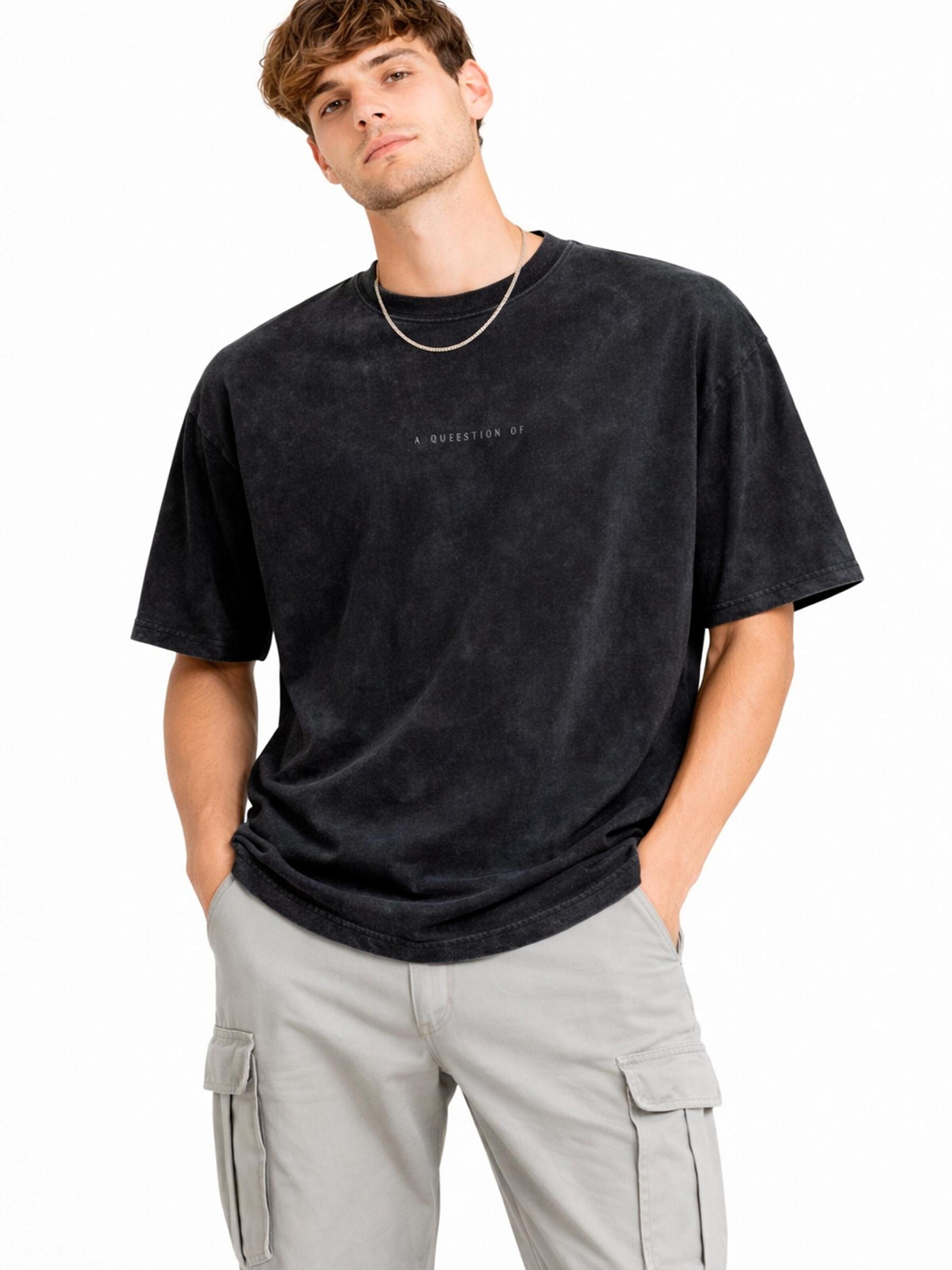 A Question Of (AQO) Shirt 'Ozzy Tee Acid' in Zwart: voorkant