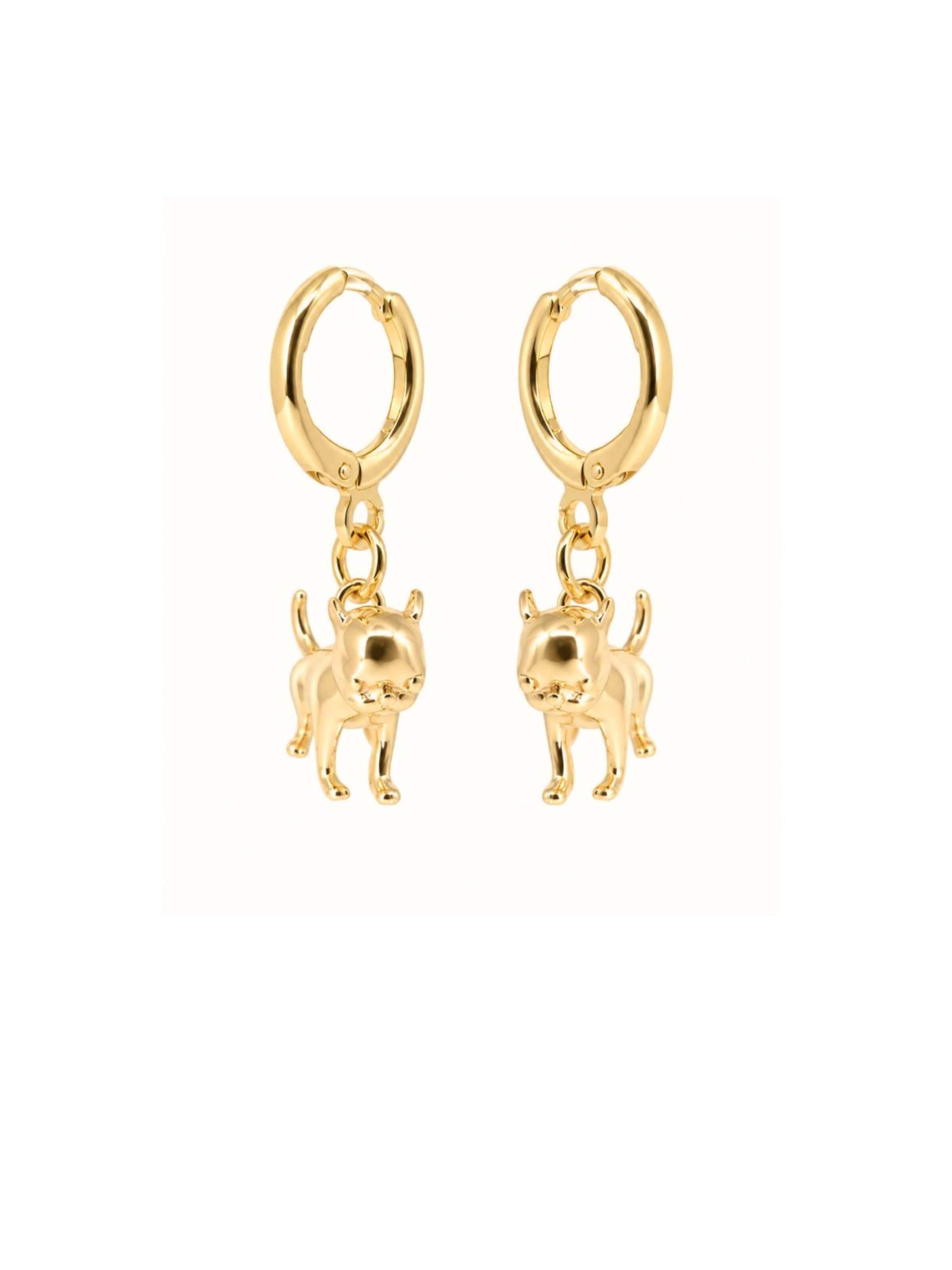 Fräulein Wunder - Pendientes 'Pug' en oro