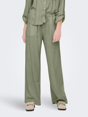 JDY Wide Leg Hose 'JDYCaya' in Grün: Vorderseite