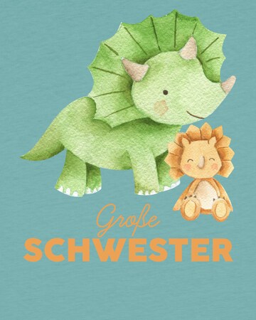 T-Shirt 'Dinosaurier 07 Große Schwester' watabout.kids en bleu