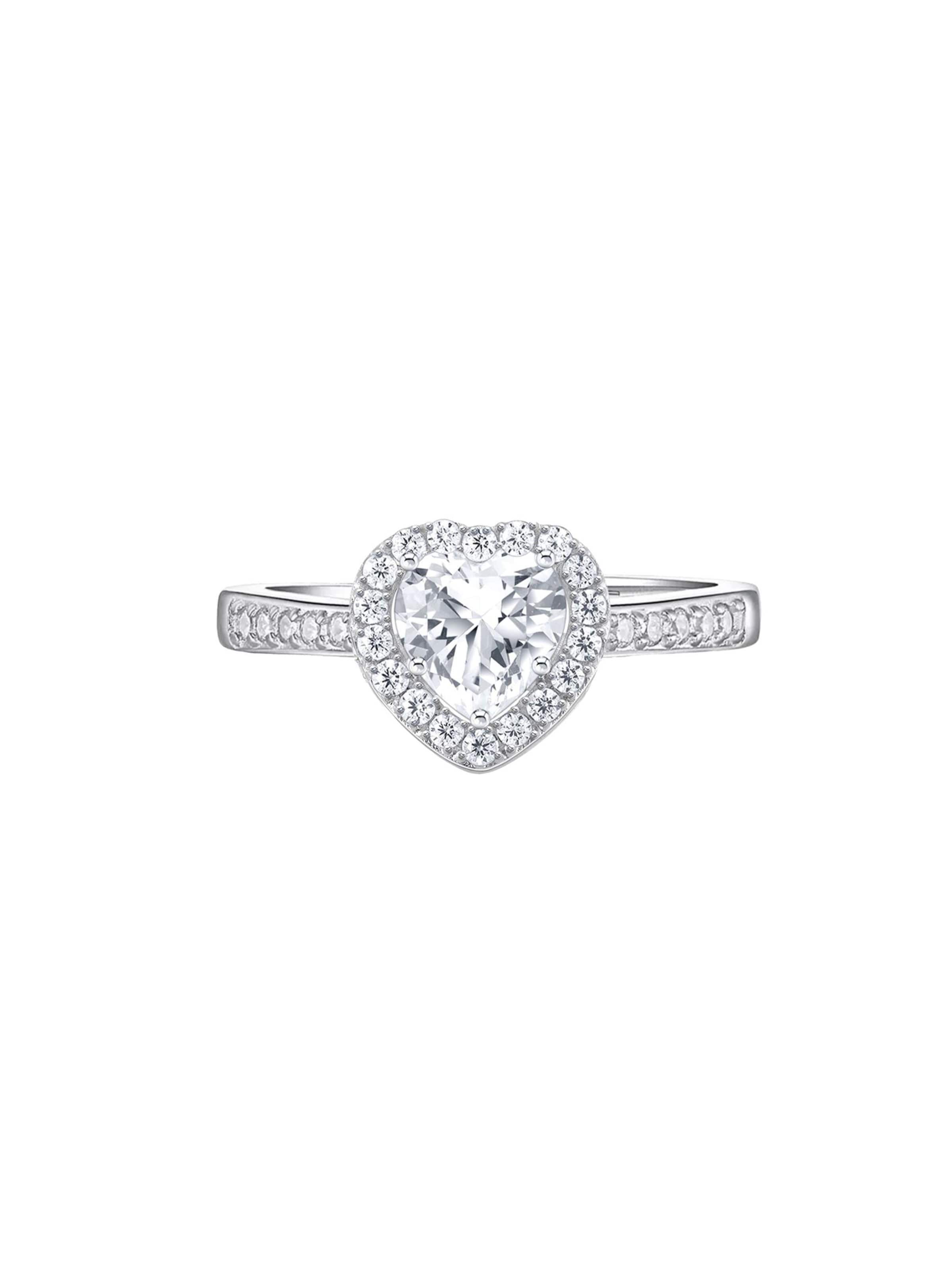Thomas Sabo Ring 'Halo Herzförmig' in White: front