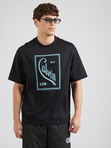 Tricou de la Calvin Klein Jeans pe negru: față