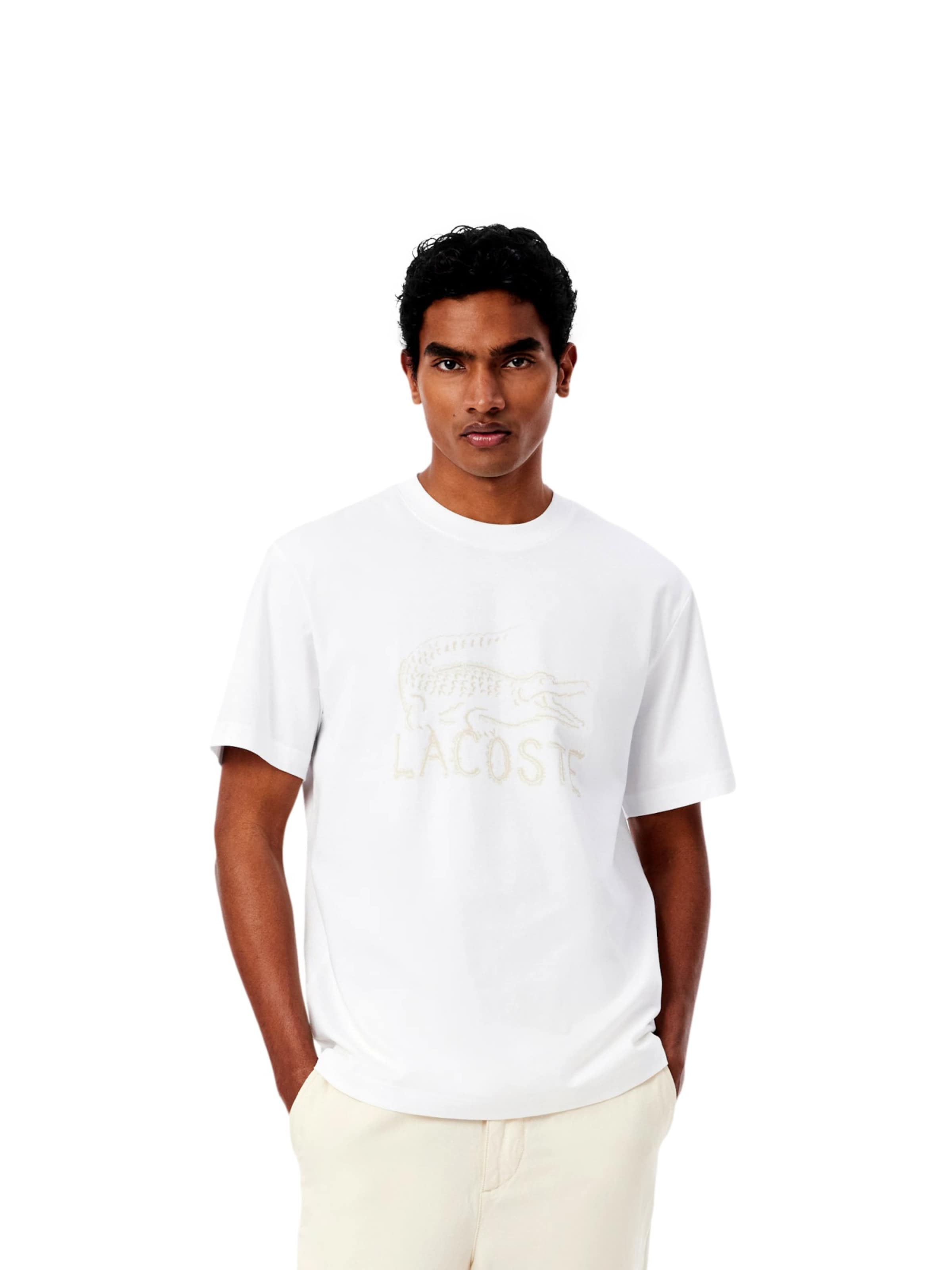 T-Shirt LACOSTE en blanc : devant