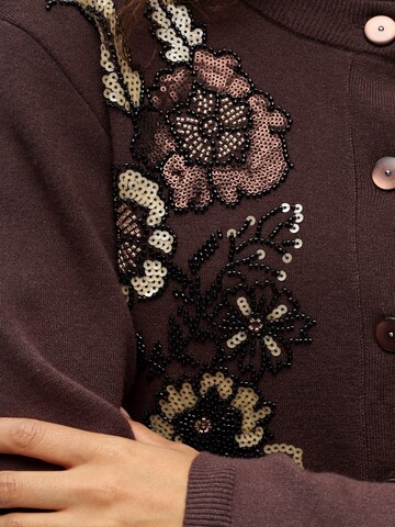 OBJECT Knit Cardigan 'OBJPandora' in Brown