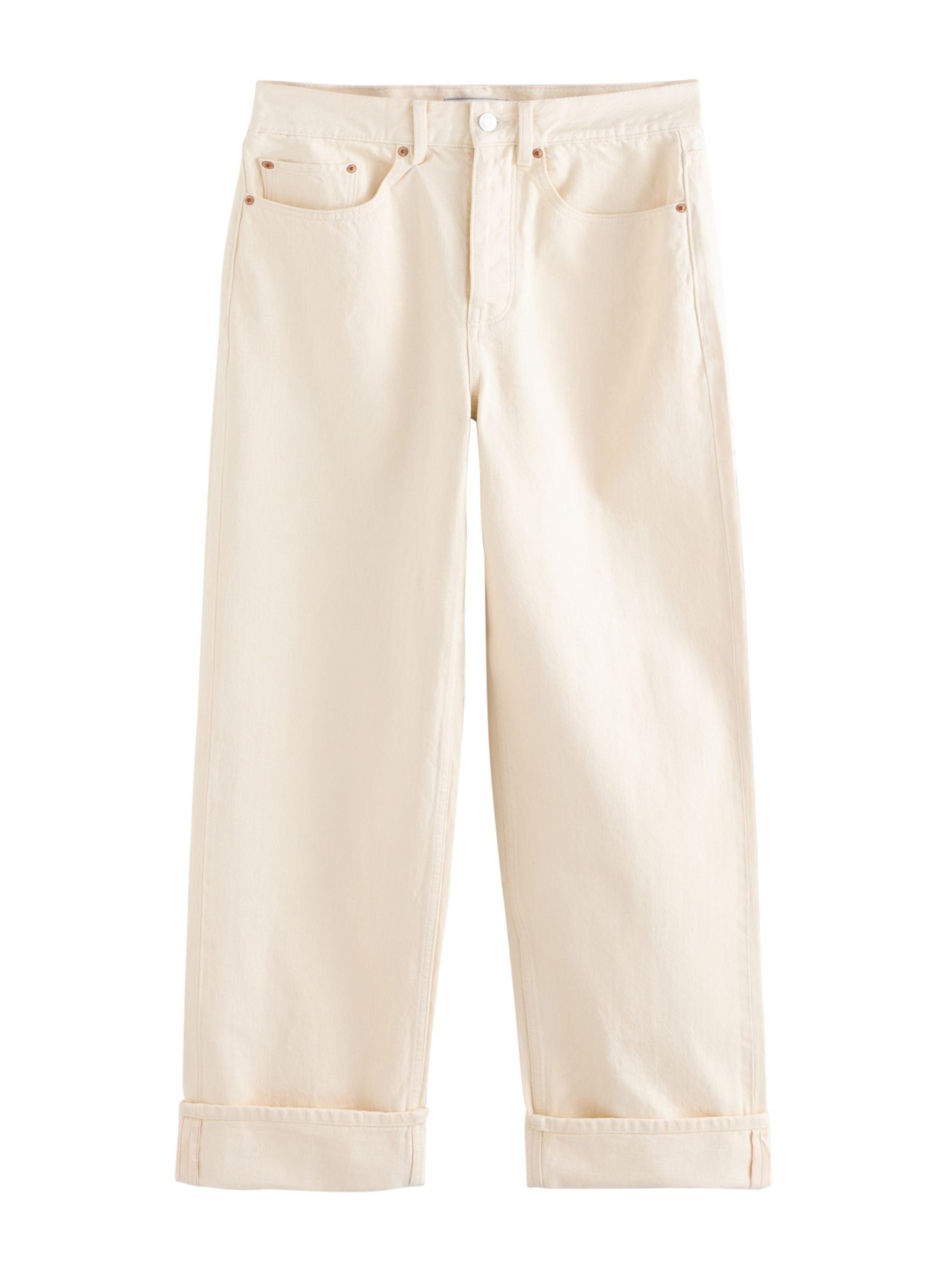 Next regular Jeans i beige: forside